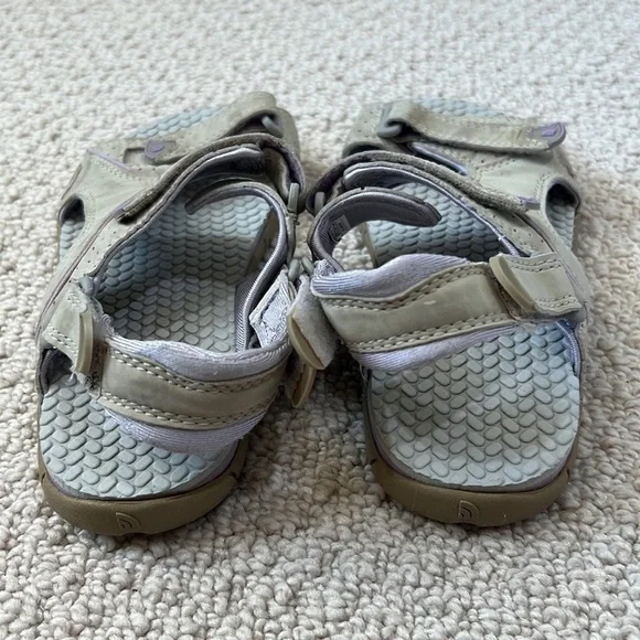 THE NORTH FACE Shoes Girl's Velcro Gray and Purple Sandals Size 3 - Picture 5 of 9
